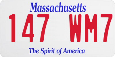 MA license plate 147WM7