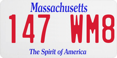 MA license plate 147WM8