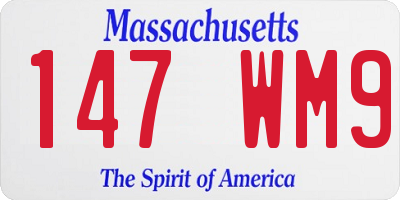 MA license plate 147WM9