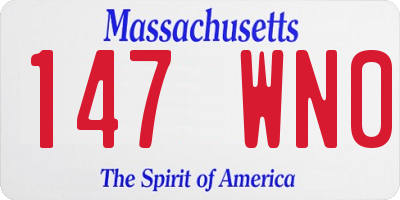MA license plate 147WN0