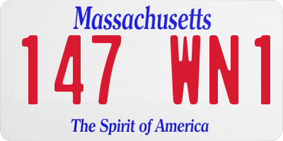 MA license plate 147WN1