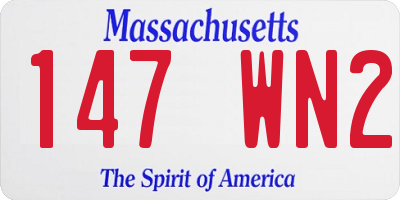MA license plate 147WN2