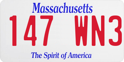 MA license plate 147WN3
