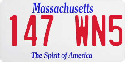 MA license plate 147WN5