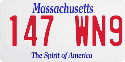 MA license plate 147WN9