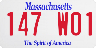 MA license plate 147WO1