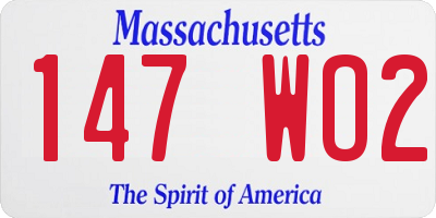 MA license plate 147WO2