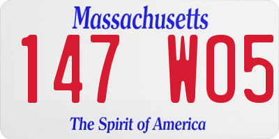 MA license plate 147WO5