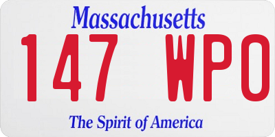 MA license plate 147WP0