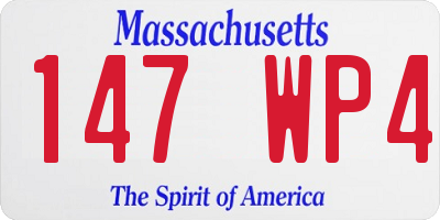 MA license plate 147WP4