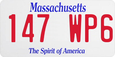 MA license plate 147WP6