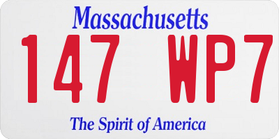 MA license plate 147WP7