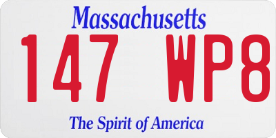 MA license plate 147WP8