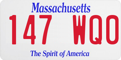MA license plate 147WQ0
