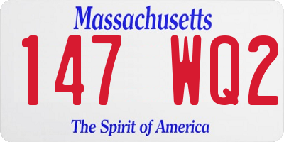 MA license plate 147WQ2