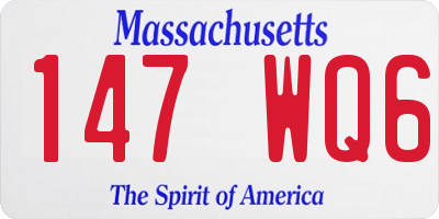 MA license plate 147WQ6