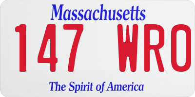 MA license plate 147WR0