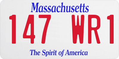 MA license plate 147WR1