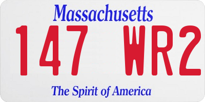 MA license plate 147WR2