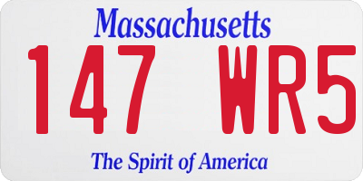 MA license plate 147WR5