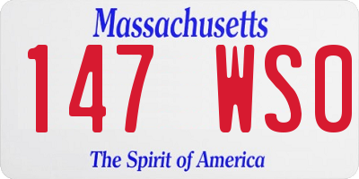 MA license plate 147WS0