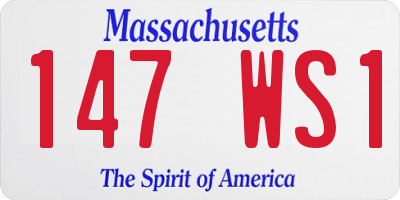 MA license plate 147WS1