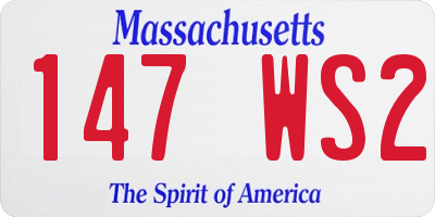 MA license plate 147WS2