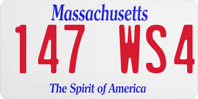 MA license plate 147WS4