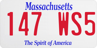 MA license plate 147WS5