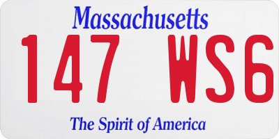 MA license plate 147WS6