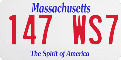MA license plate 147WS7