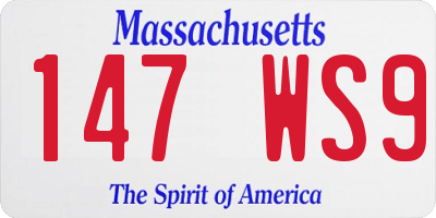 MA license plate 147WS9