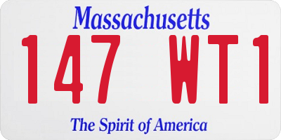 MA license plate 147WT1
