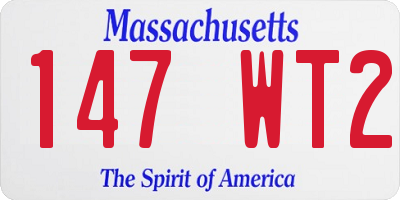 MA license plate 147WT2