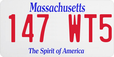 MA license plate 147WT5