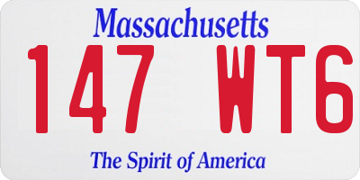 MA license plate 147WT6