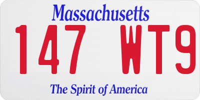 MA license plate 147WT9
