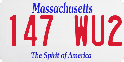MA license plate 147WU2