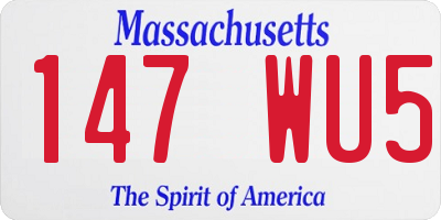 MA license plate 147WU5