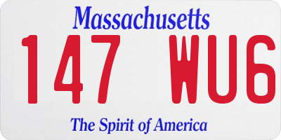 MA license plate 147WU6