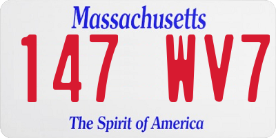 MA license plate 147WV7