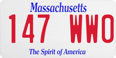 MA license plate 147WW0