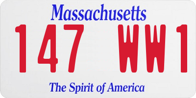 MA license plate 147WW1