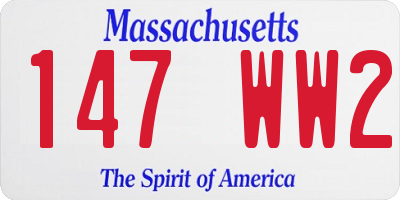 MA license plate 147WW2