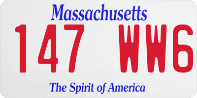 MA license plate 147WW6
