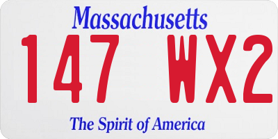 MA license plate 147WX2