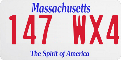 MA license plate 147WX4