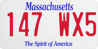 MA license plate 147WX5