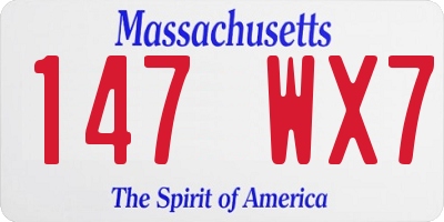 MA license plate 147WX7