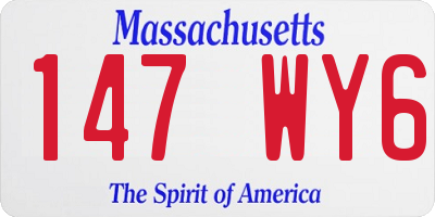 MA license plate 147WY6